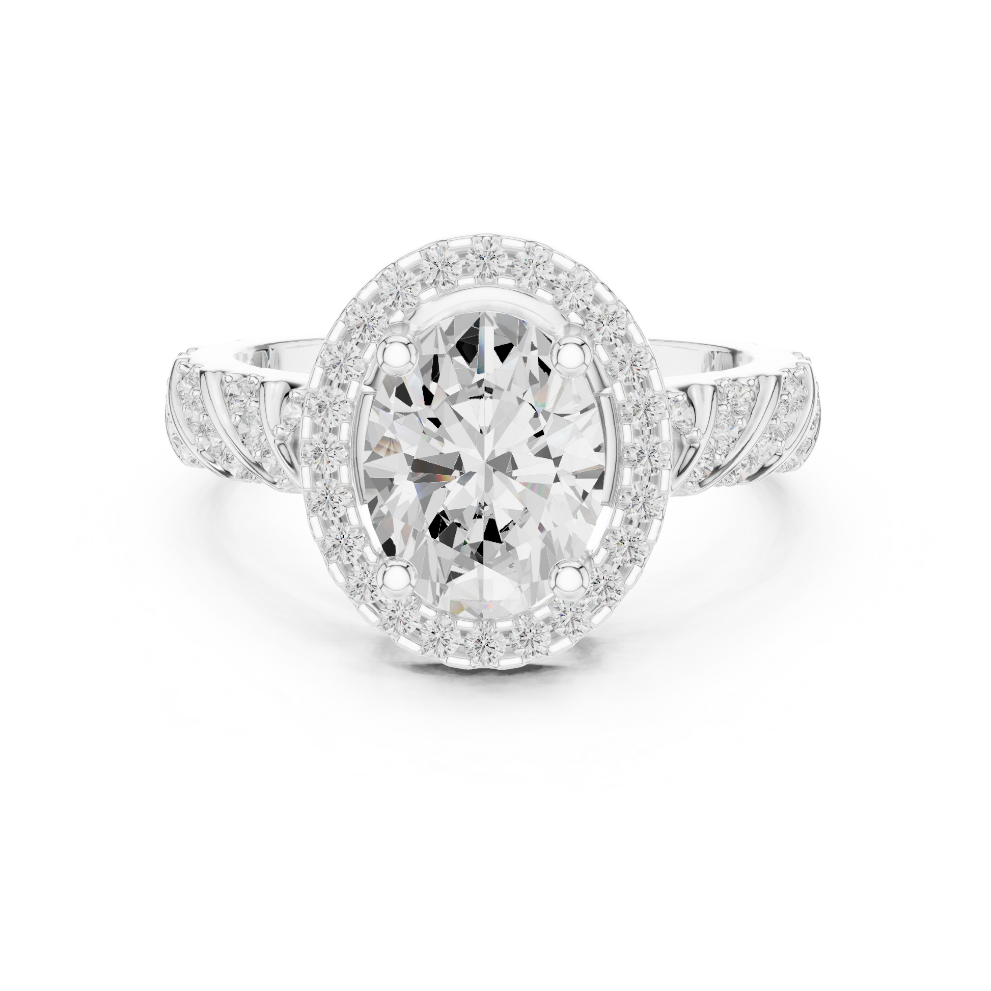 Round Pave Lab Grown Diamond Ring