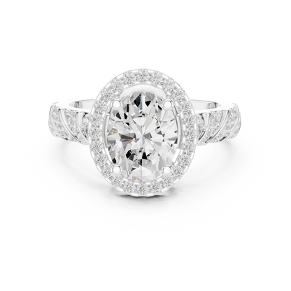 Round Pave Lab Grown Diamond Ring