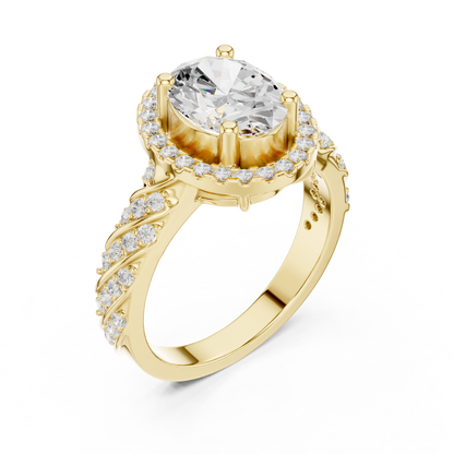 Round Pave Lab Grown Diamond Ring