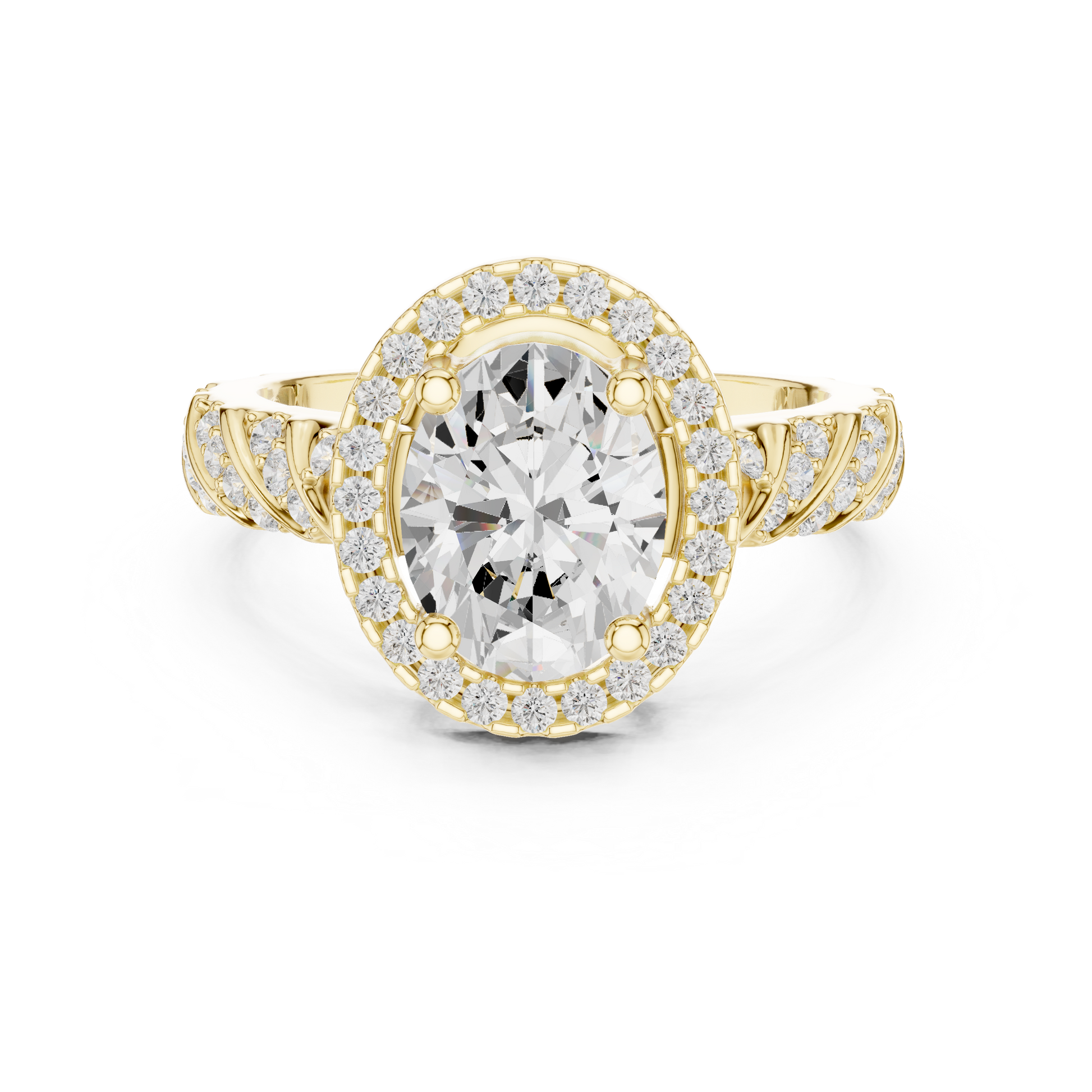 Round Pave Lab Grown Diamond Ring