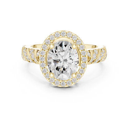 Round Pave Lab Grown Diamond Ring