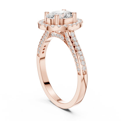 Mixed Shape Lab Grown Diamond Halo Ring