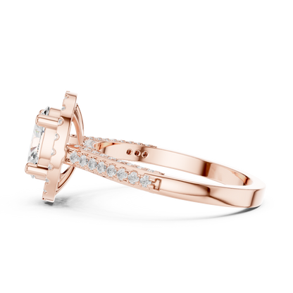 Mixed Shape Lab Grown Diamond Halo Ring