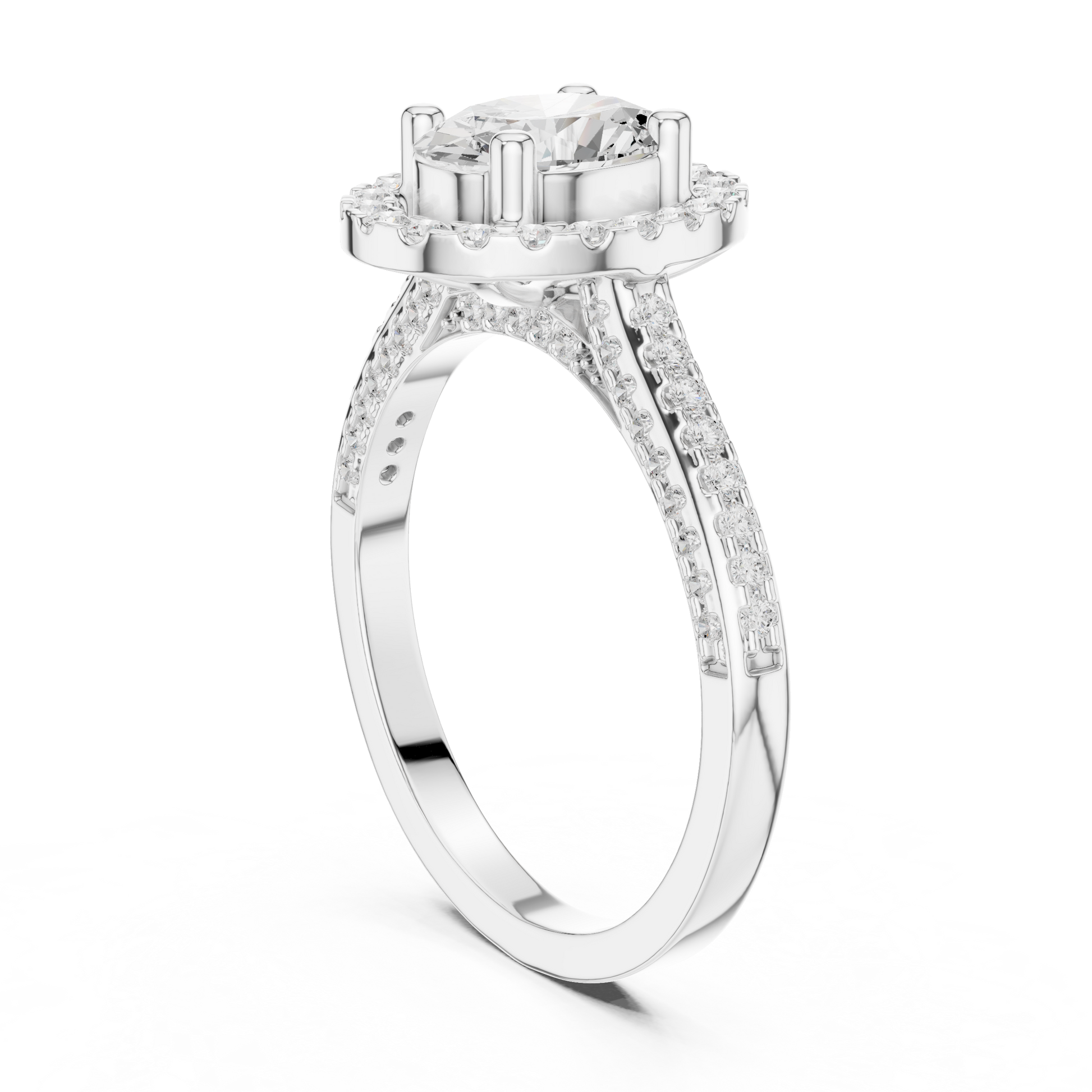 Mixed Shape Lab Grown Diamond Halo Ring