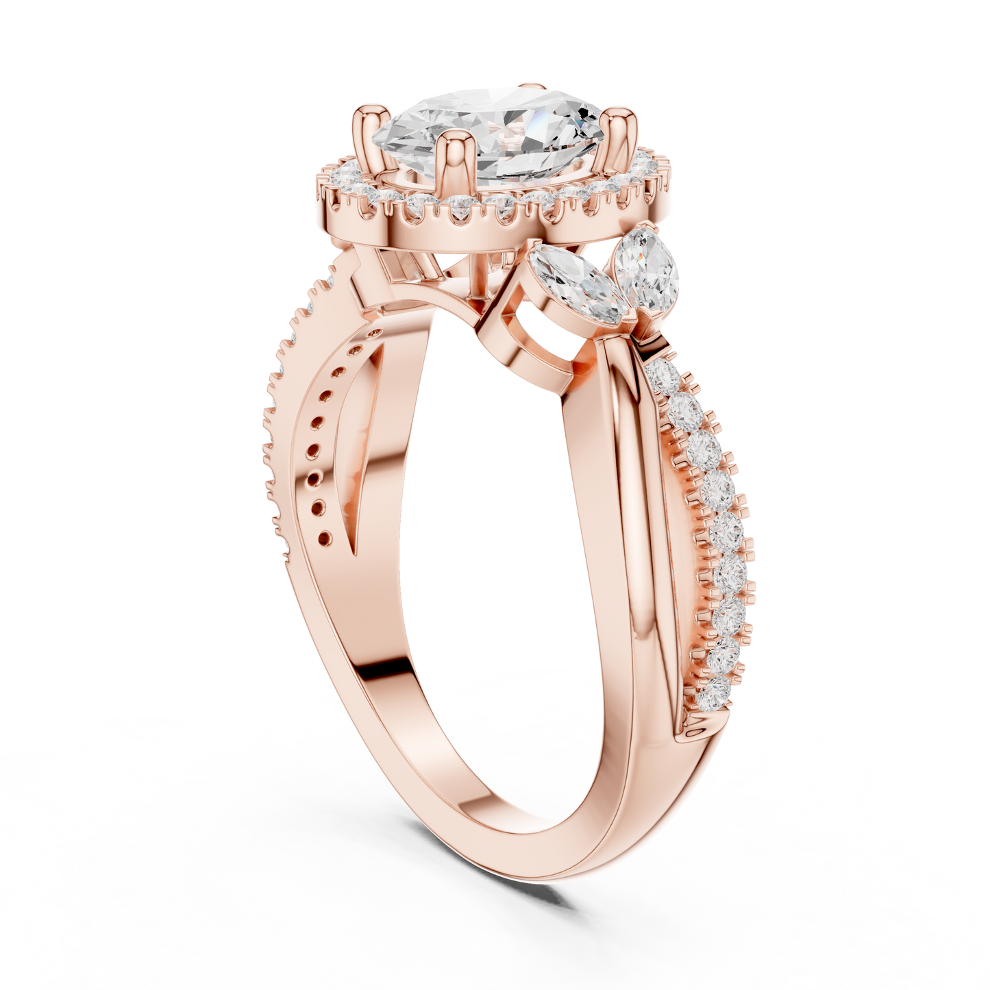 Mixed Shape Lab Grown Diamond Halo Ring