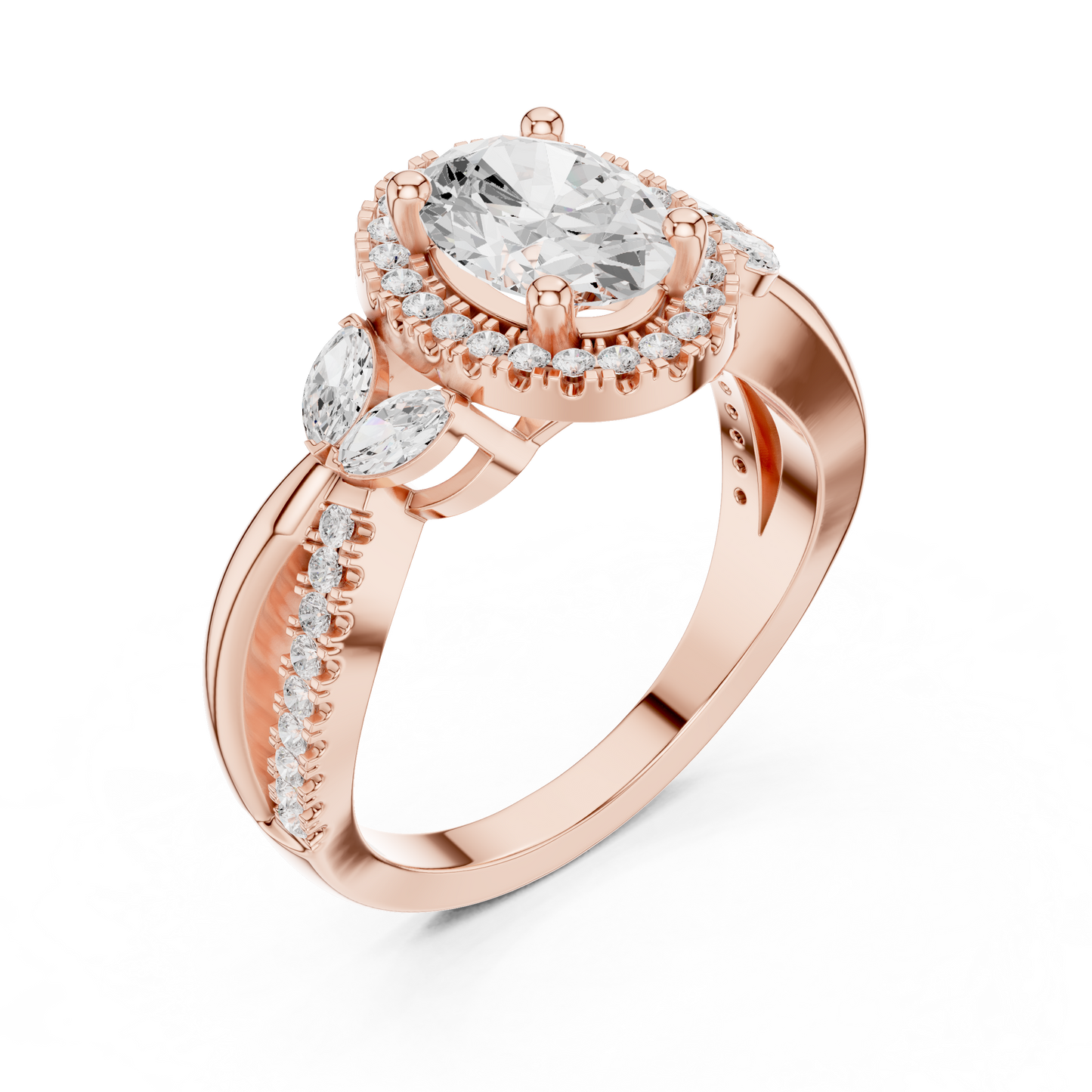 Mixed Shape Lab Grown Diamond Halo Ring