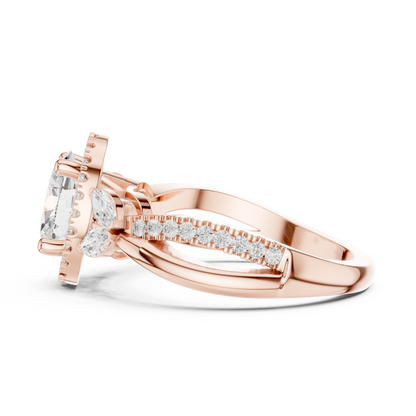 Mixed Shape Lab Grown Diamond Halo Ring
