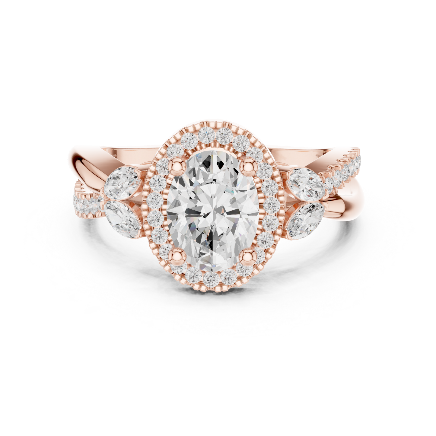 Mixed Shape Lab Grown Diamond Halo Ring