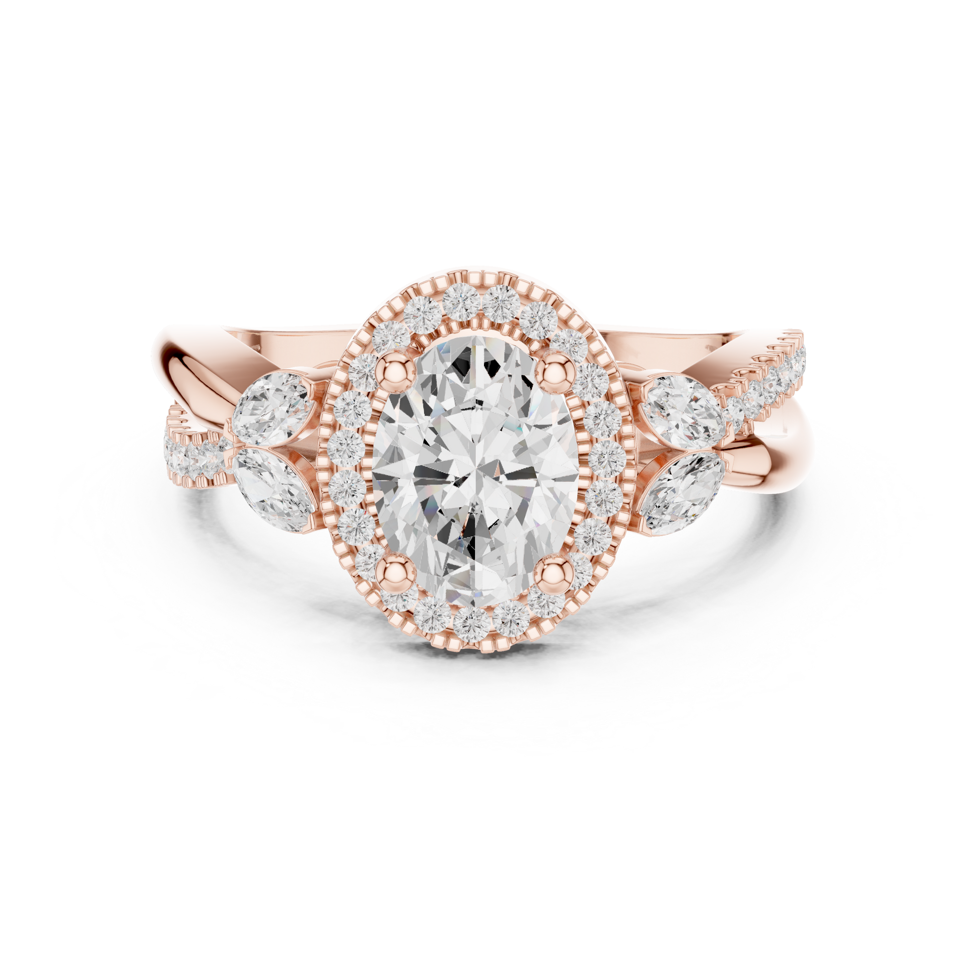 Mixed Shape Lab Grown Diamond Halo Ring
