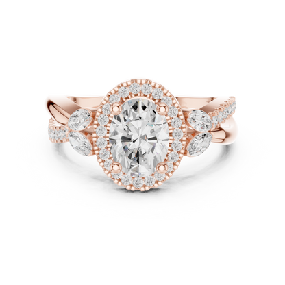 Mixed Shape Lab Grown Diamond Halo Ring