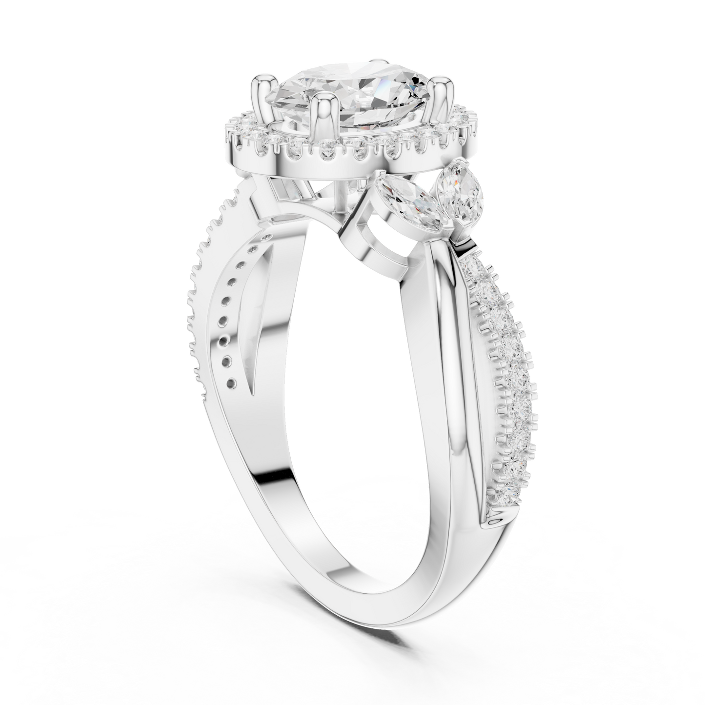 Mixed Shape Lab Grown Diamond Halo Ring