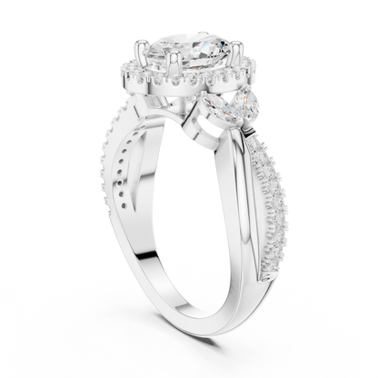 Mixed Shape Lab Grown Diamond Halo Ring