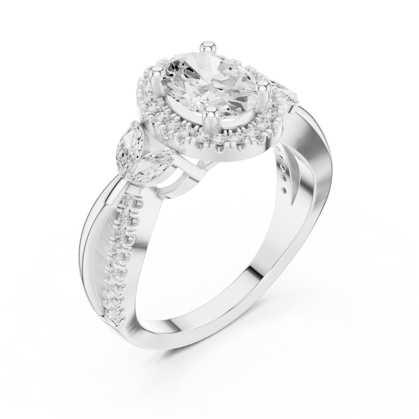 Mixed Shape Lab Grown Diamond Halo Ring