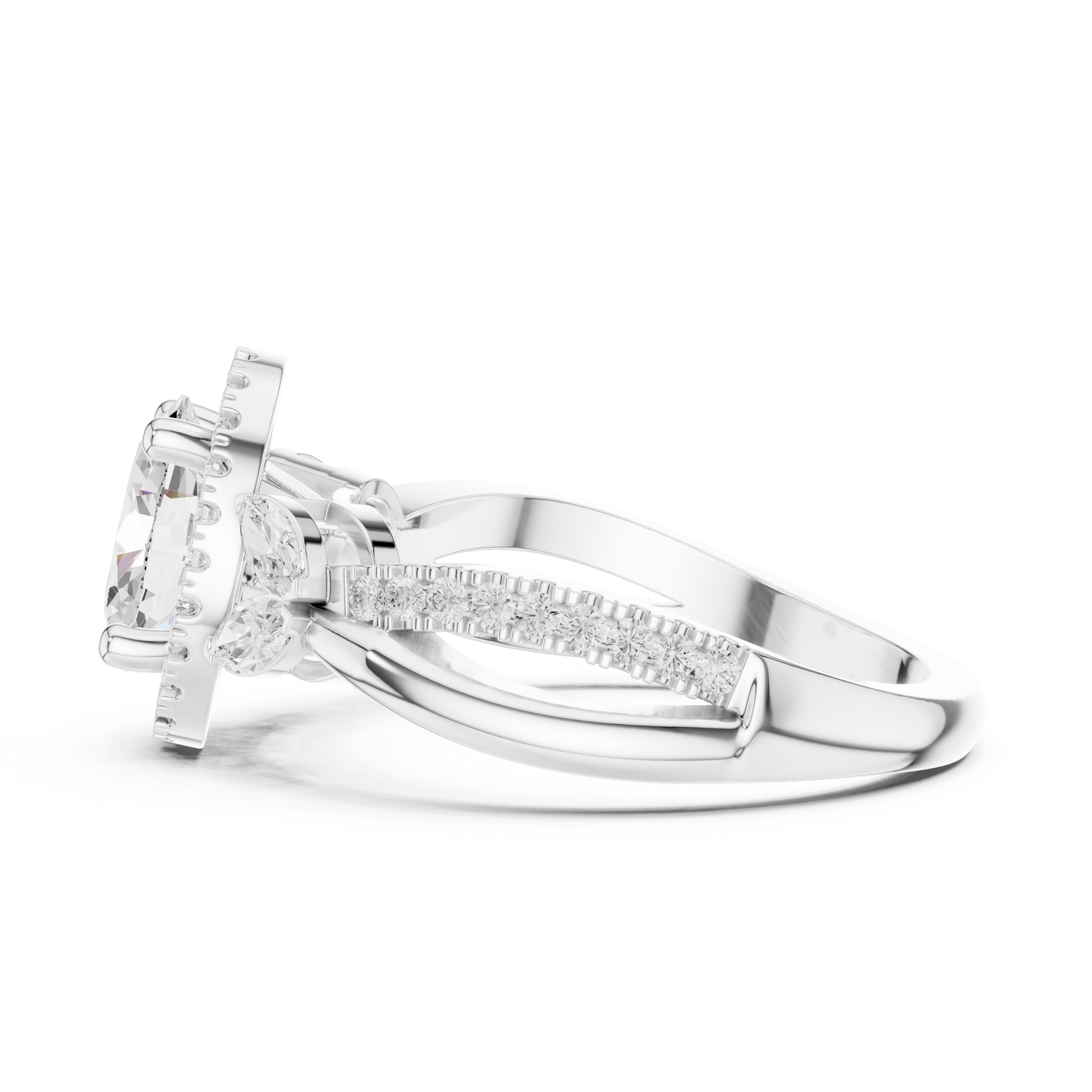 Mixed Shape Lab Grown Diamond Halo Ring