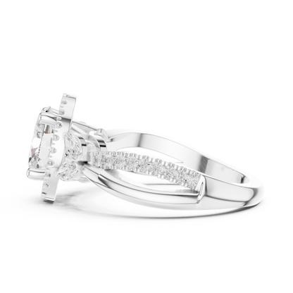 Mixed Shape Lab Grown Diamond Halo Ring