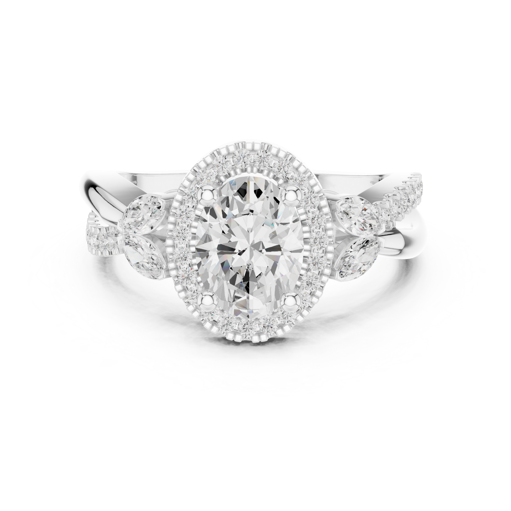 Mixed Shape Lab Grown Diamond Halo Ring