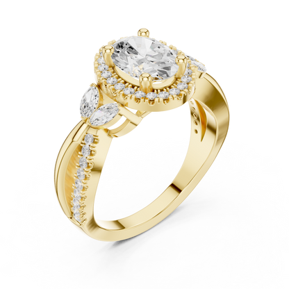 Mixed Shape Lab Grown Diamond Halo Ring
