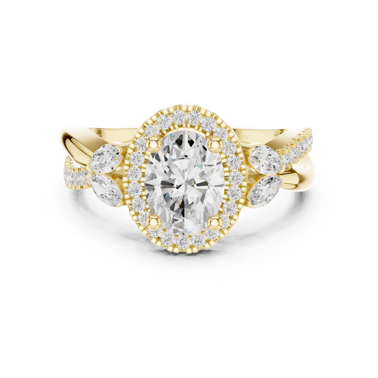Mixed Shape Lab Grown Diamond Halo Ring