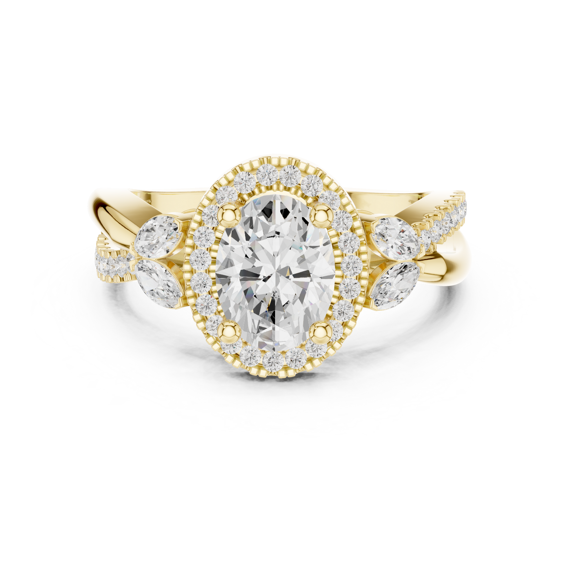 Mixed Shape Lab Grown Diamond Halo Ring