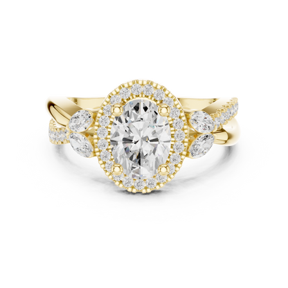 Mixed Shape Lab Grown Diamond Halo Ring