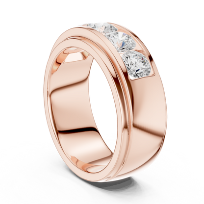 Round Side Stone Lab Grown Diamond Ring