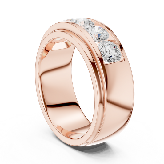 Round Side Stone Lab Grown Diamond Ring
