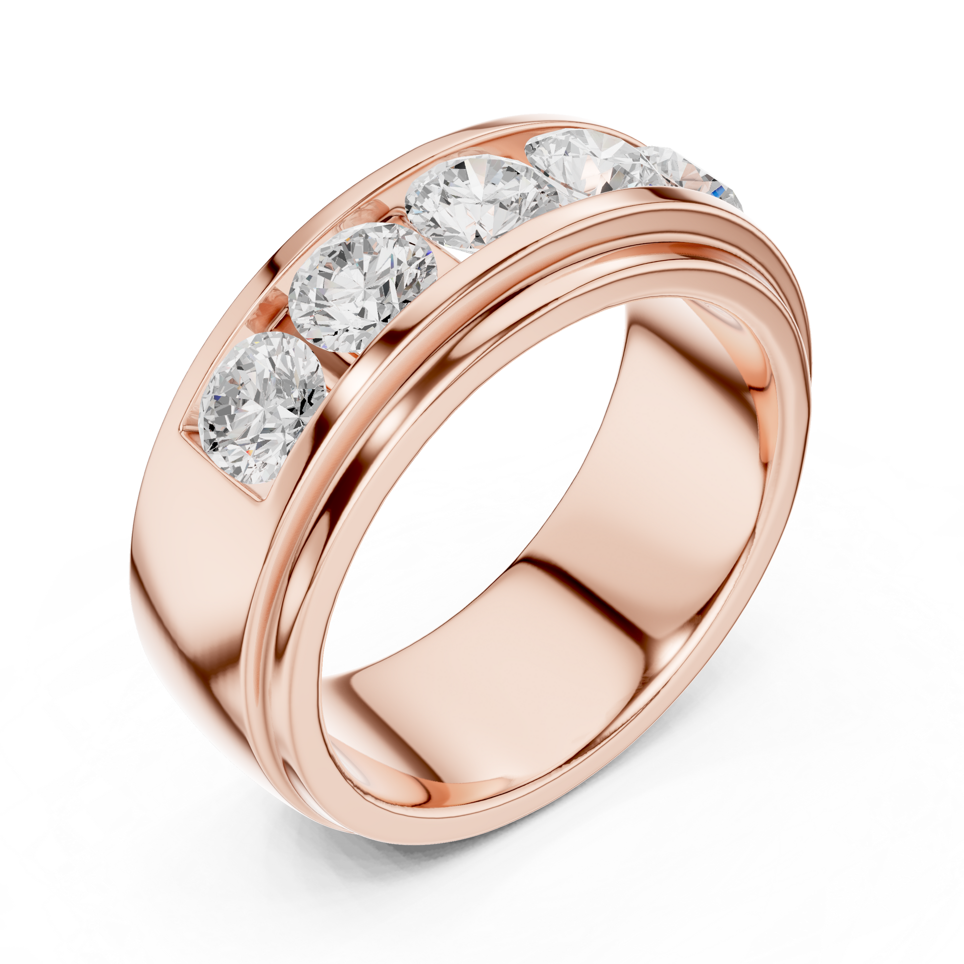 Round Side Stone Lab Grown Diamond Ring
