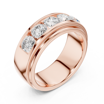 Round Side Stone Lab Grown Diamond Ring