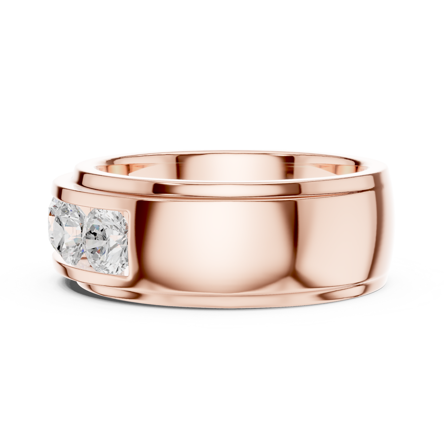 Round Side Stone Lab Grown Diamond Ring