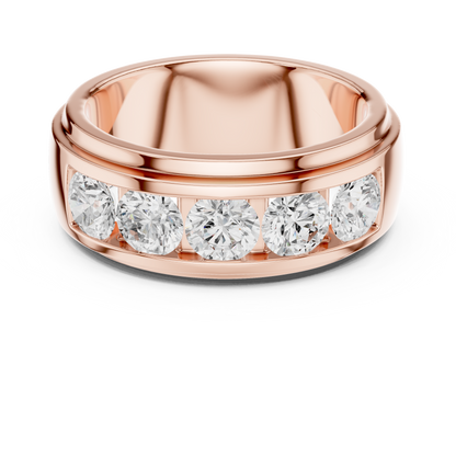Round Side Stone Lab Grown Diamond Ring