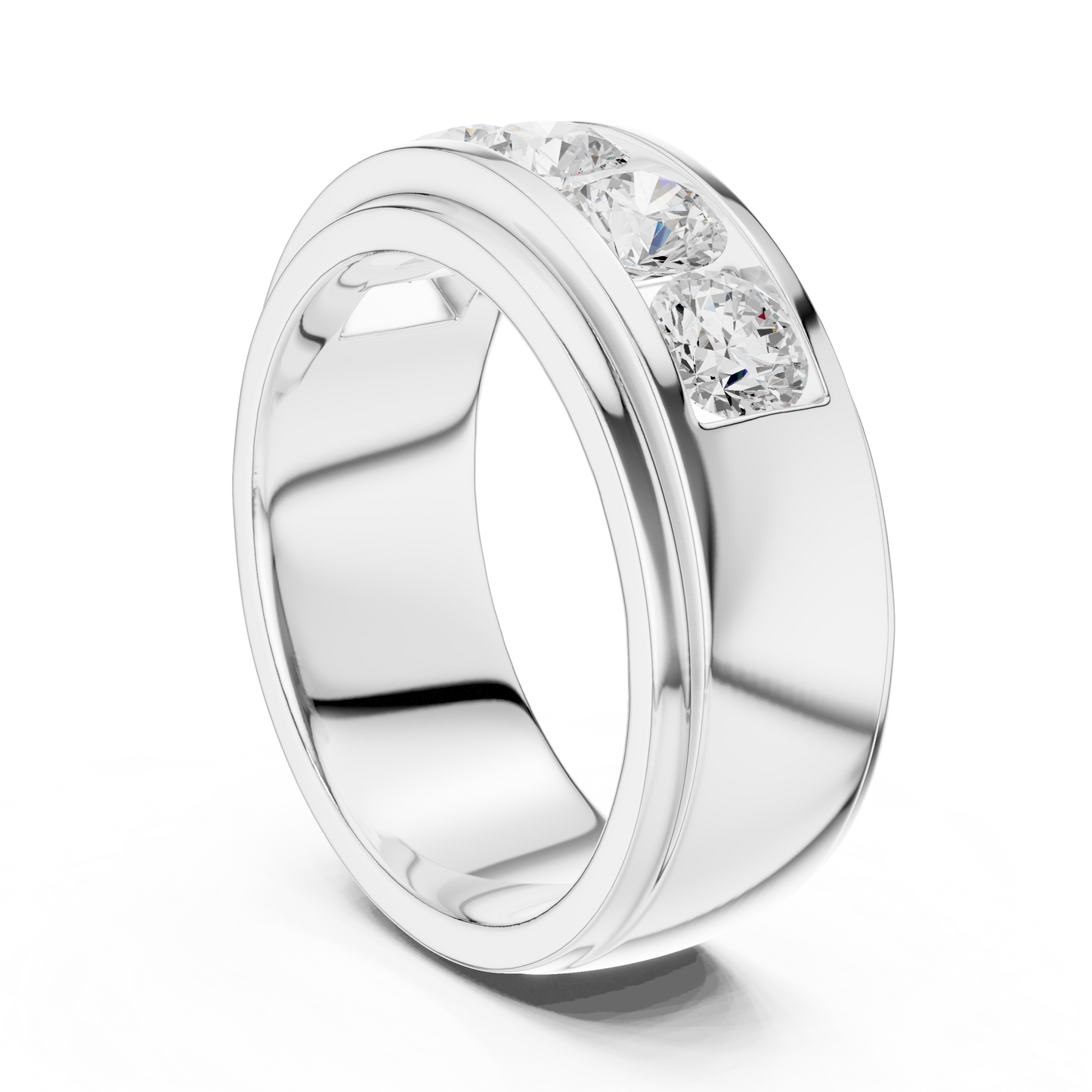 Round Side Stone Lab Grown Diamond Ring