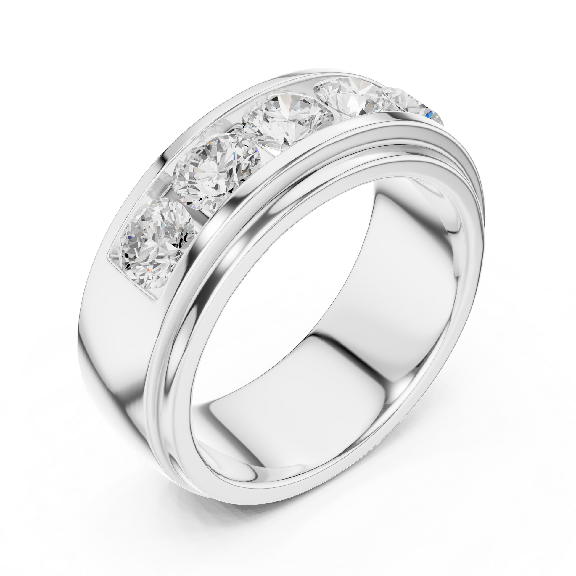 Round Side Stone Lab Grown Diamond Ring