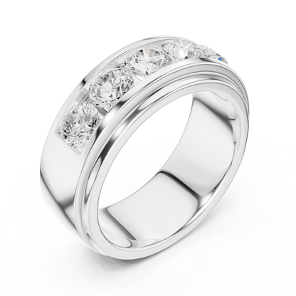 Round Side Stone Lab Grown Diamond Ring