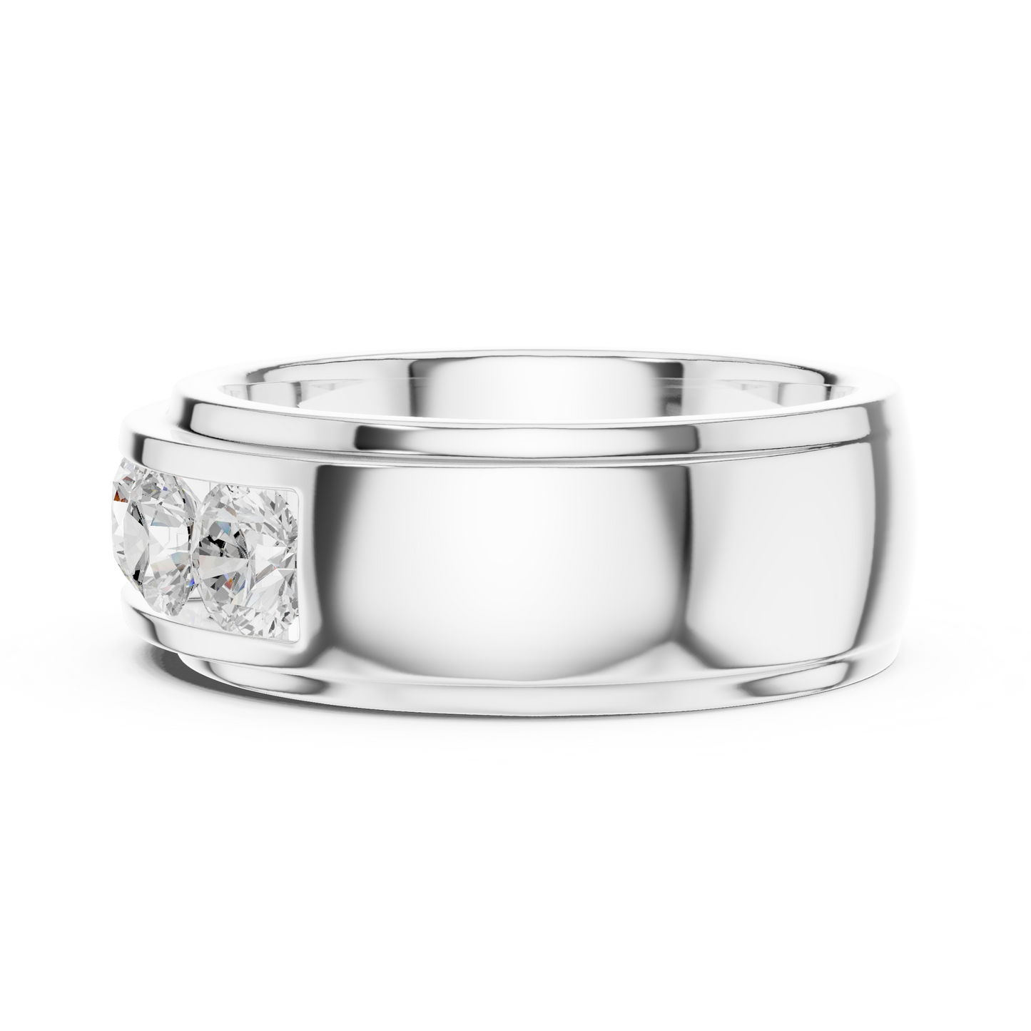 Round Side Stone Lab Grown Diamond Ring