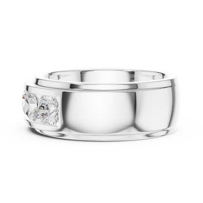 Round Side Stone Lab Grown Diamond Ring