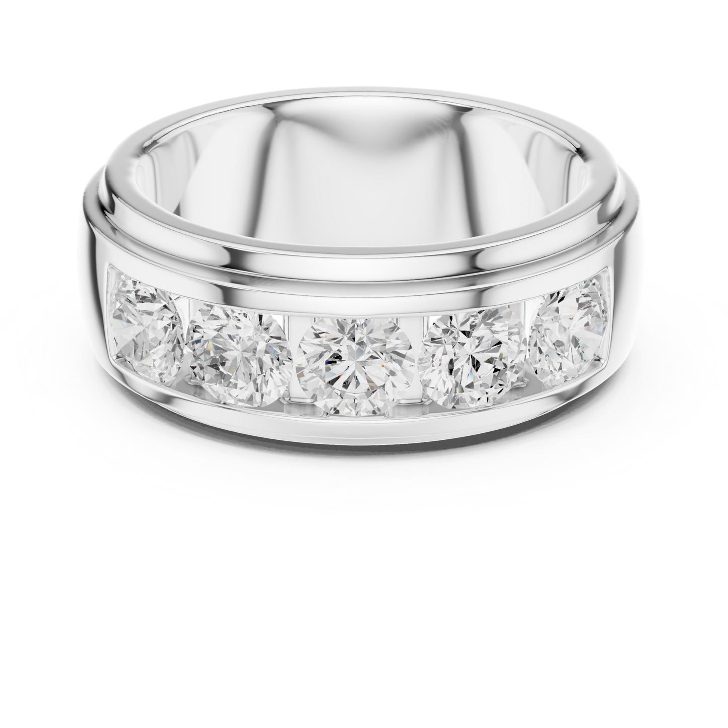 Round Side Stone Lab Grown Diamond Ring
