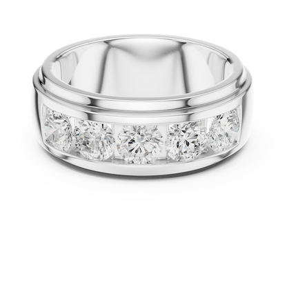 Round Side Stone Lab Grown Diamond Ring