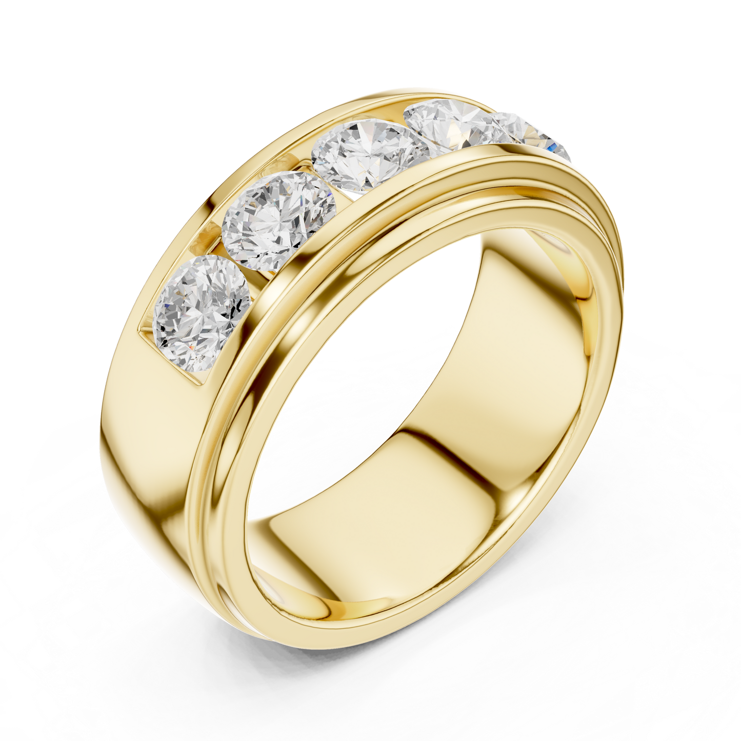 Round Side Stone Lab Grown Diamond Ring