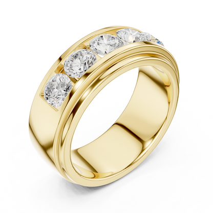 Round Side Stone Lab Grown Diamond Ring