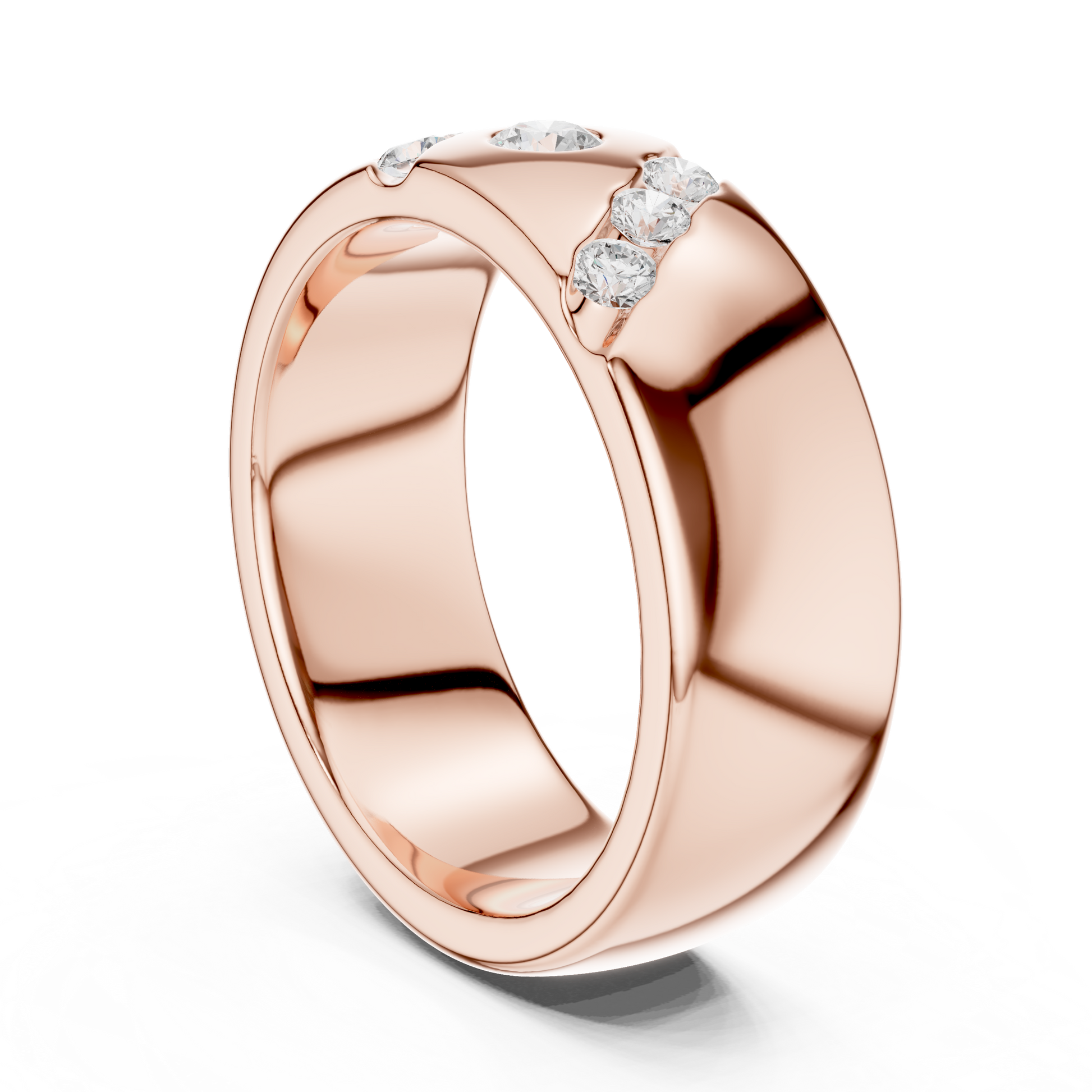 Round Side Stone Lab Grown Diamond Ring