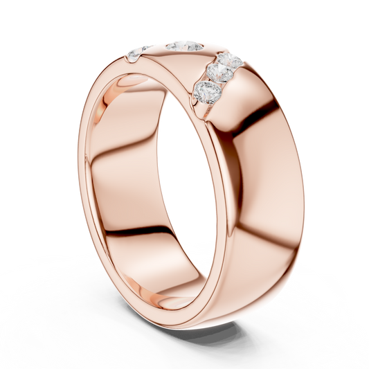 Round Side Stone Lab Grown Diamond Ring
