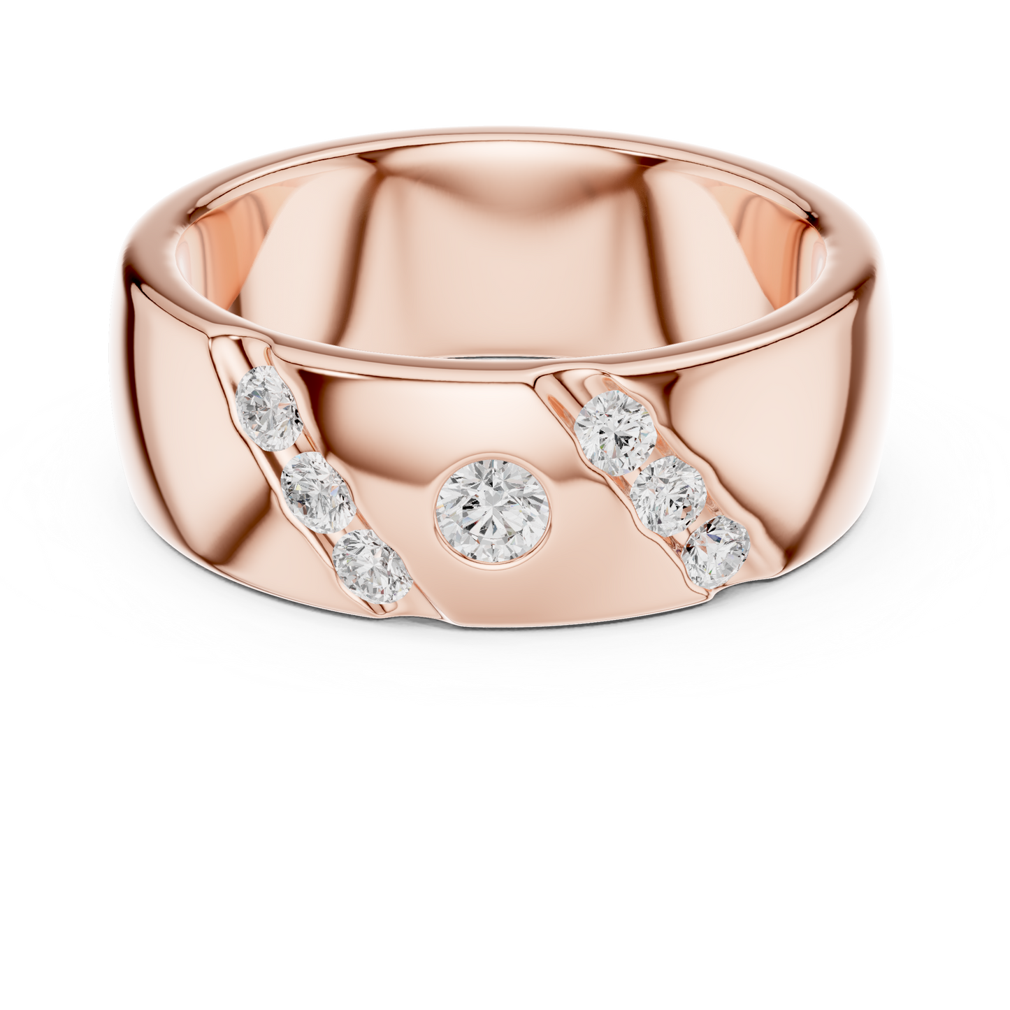 Round Side Stone Lab Grown Diamond Ring