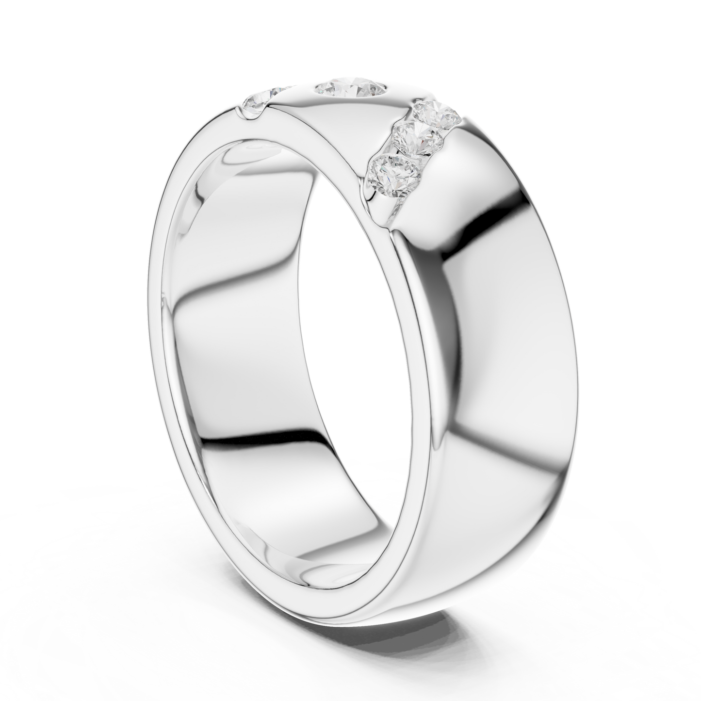 Round Side Stone Lab Grown Diamond Ring