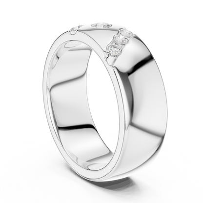 Round Side Stone Lab Grown Diamond Ring