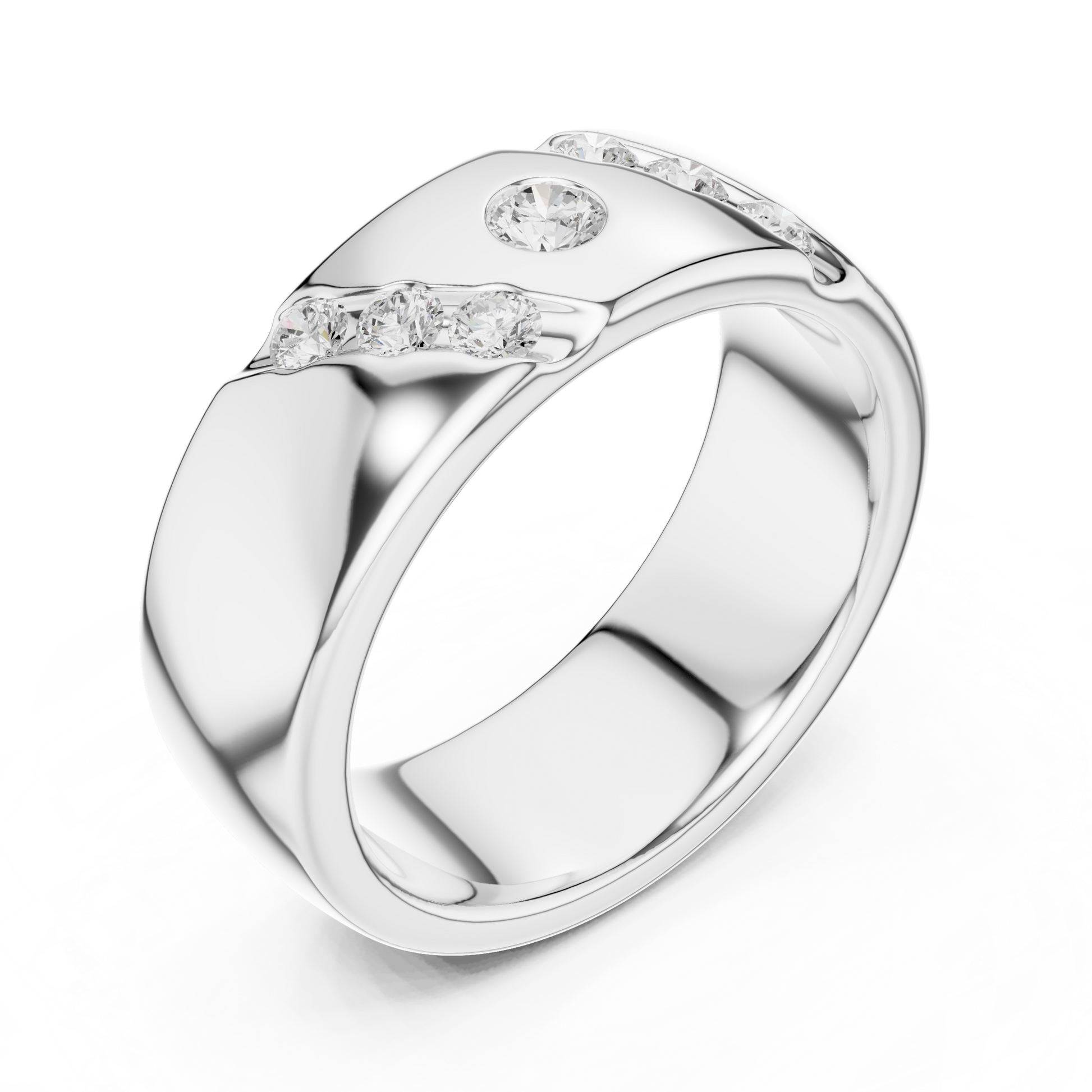 Round Side Stone Lab Grown Diamond Ring