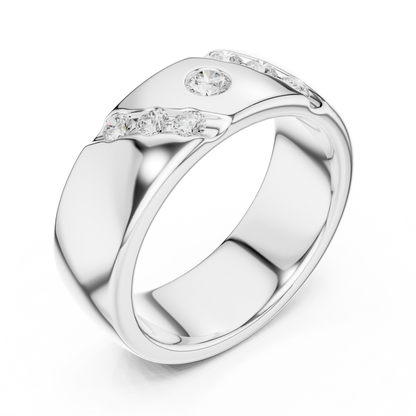 Round Side Stone Lab Grown Diamond Ring
