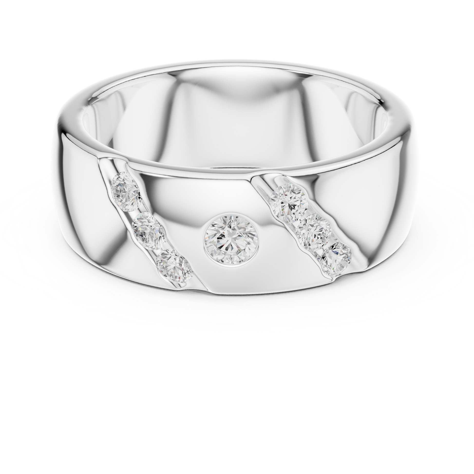 Round Side Stone Lab Grown Diamond Ring