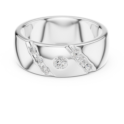 Round Side Stone Lab Grown Diamond Ring