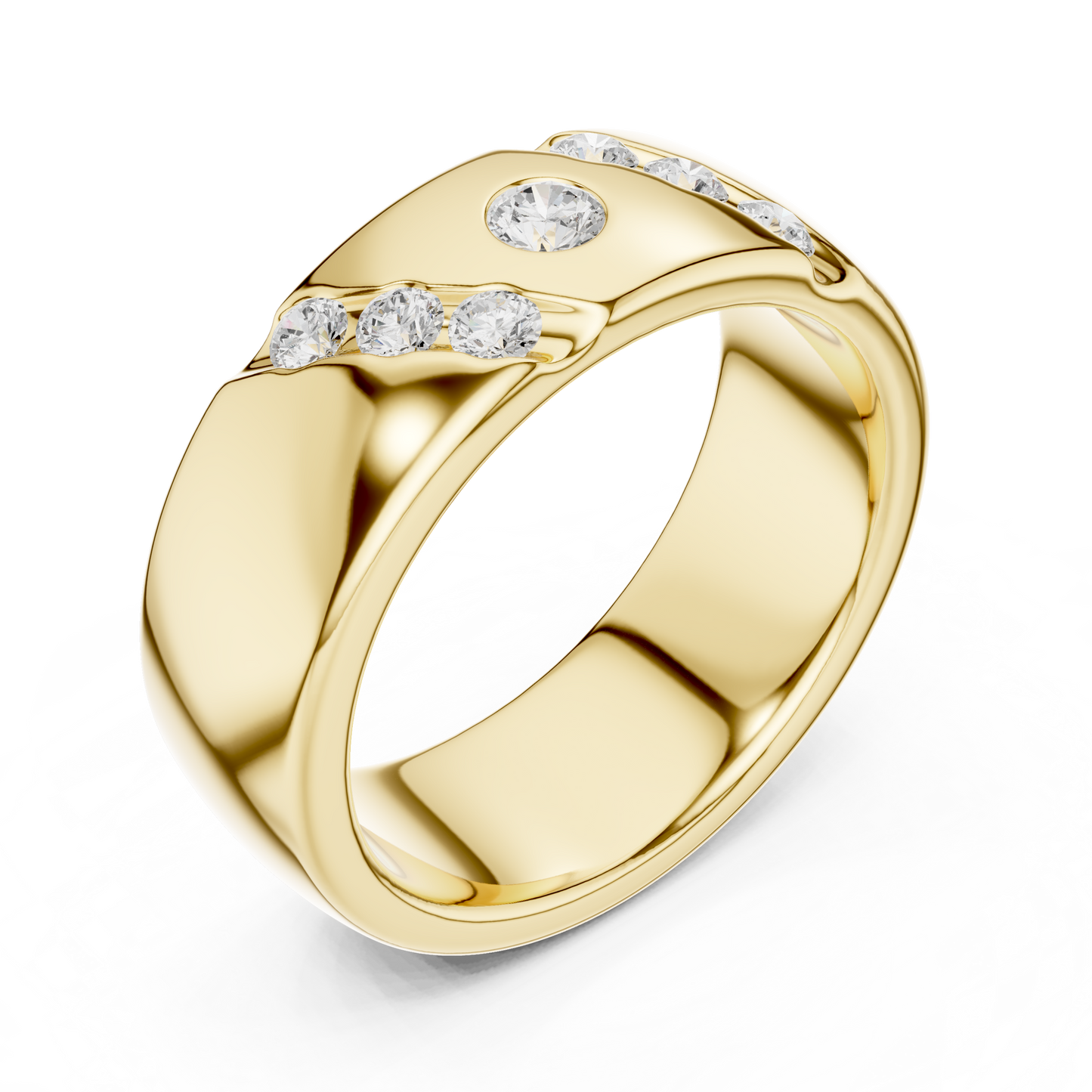 Round Side Stone Lab Grown Diamond Ring