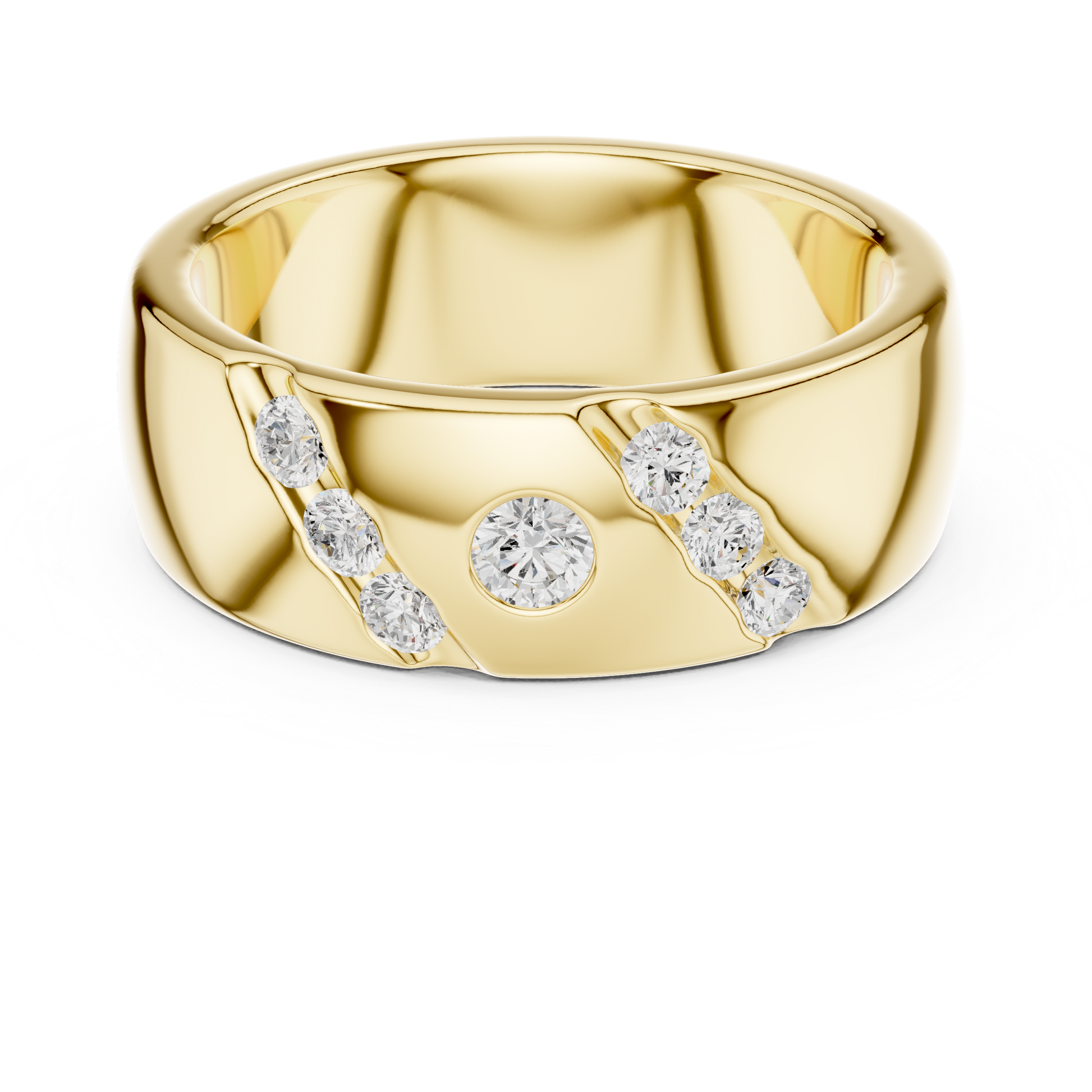 Round Side Stone Lab Grown Diamond Ring